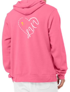 Half luv heart hoodie