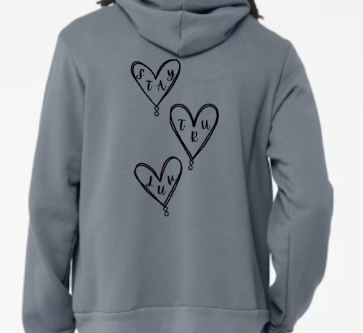 3 heart hoodie