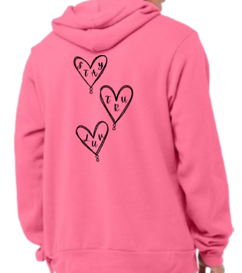 3 heart hoodie