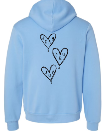 3 heart hoodie