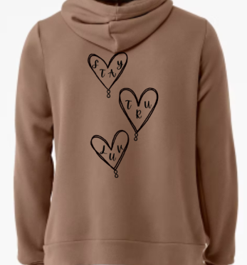 3 heart hoodie