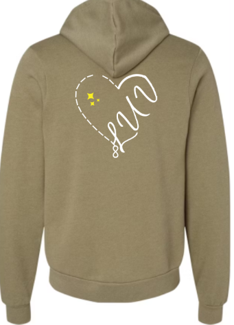 Half luv heart hoodie