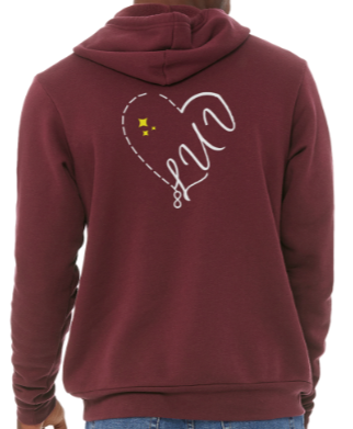 Half luv heart hoodie