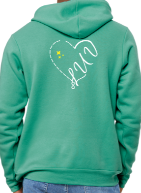 Half luv heart hoodie