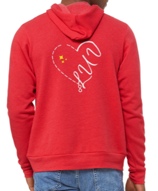 Half luv heart hoodie